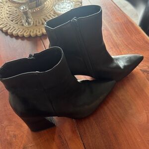 a new day Black Pointed Toe Block Heel Ankle Boots